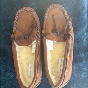 Aeropostale Cream Fleece-Lined Slip-On Slippers